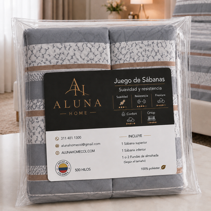 🌙Juego De Sábanas Luna De Plata